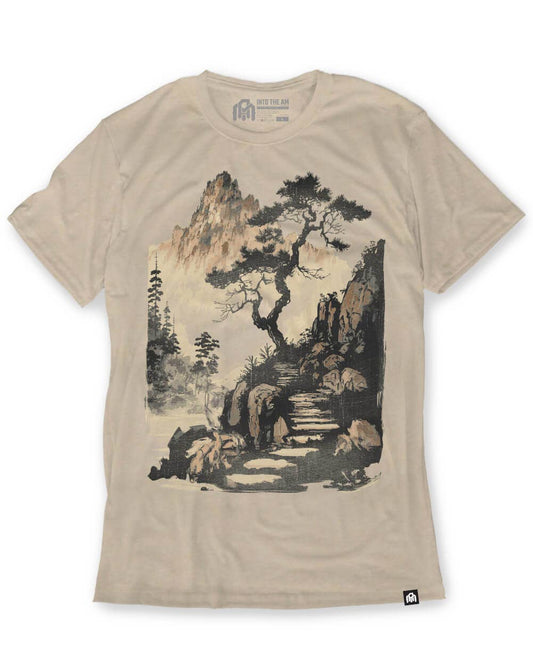 Men's Graphic Tee - Screenprinted T-Shirt (Tranquil Ascent)