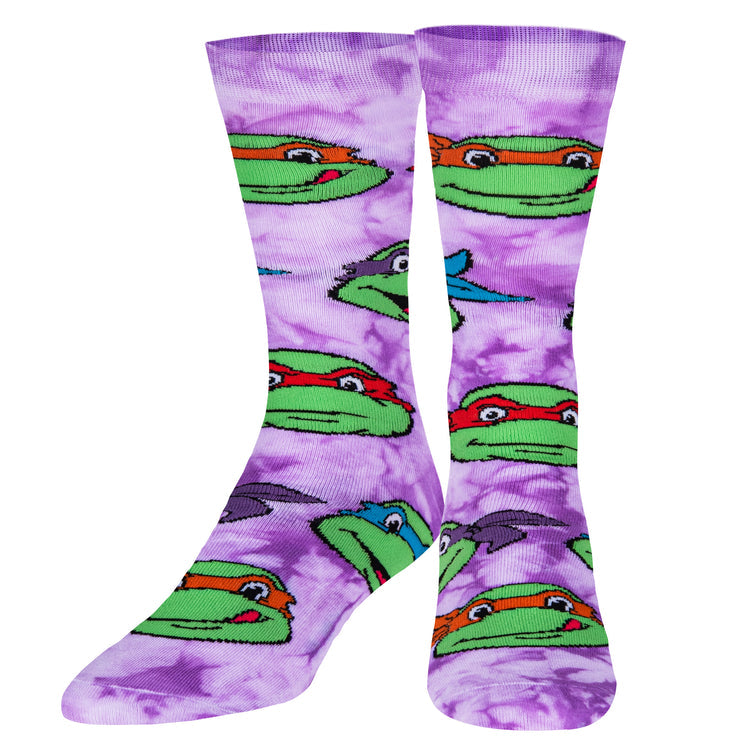 TMNT Ninja Turtles HEADS TIE DYED  Socks