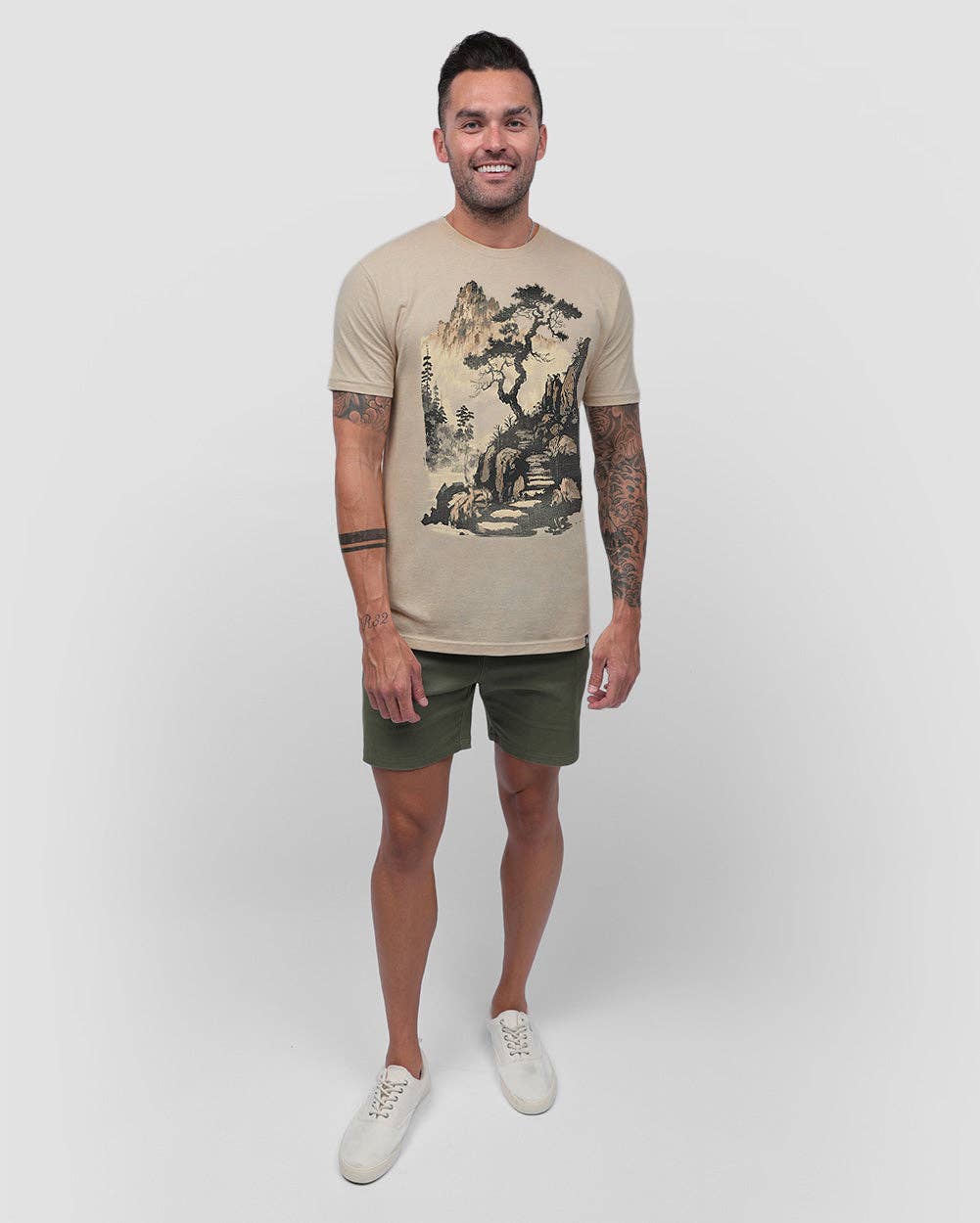 Men's Graphic Tee - Screenprinted T-Shirt (Tranquil Ascent)
