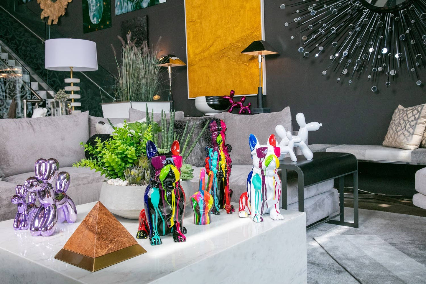 Lavender Ceramic Dog Piggy Bank - 12" tall