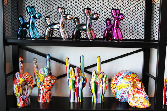 XXL Graffiti Rock On hand Tabletop Sculpture - 11" tall