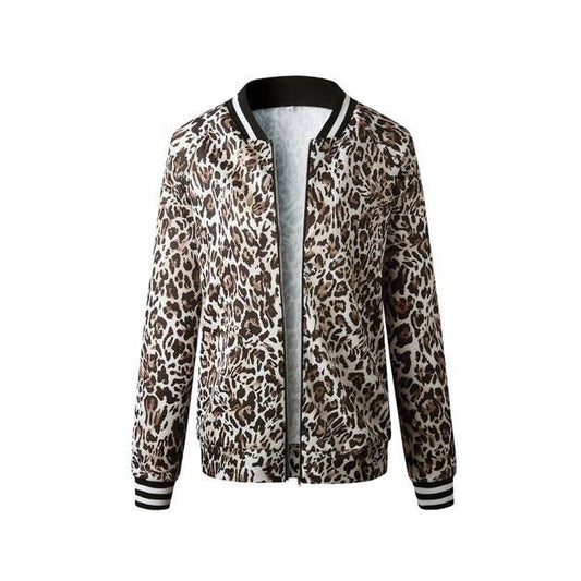 Printed Zip Up Long Sleeves Bomber Jacket