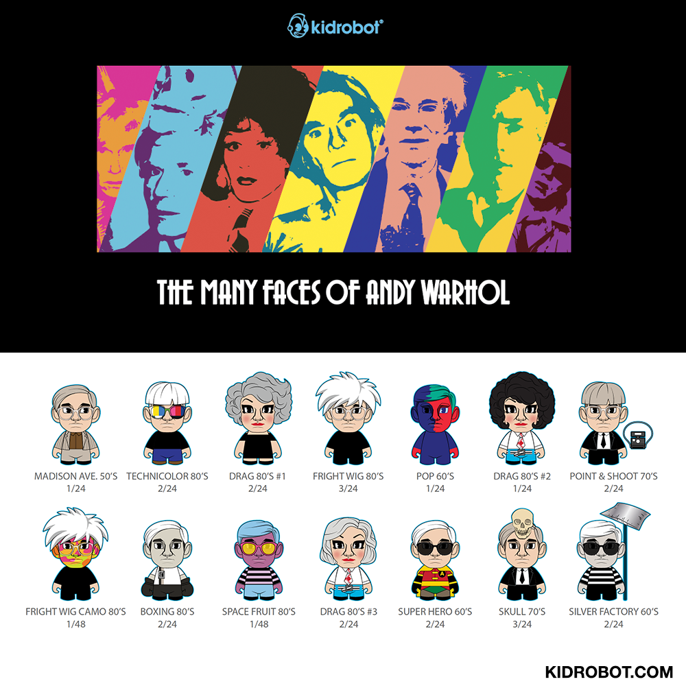 MANY FACES OF ANDY WARHOL VINYL FIGURES - Kidrobot