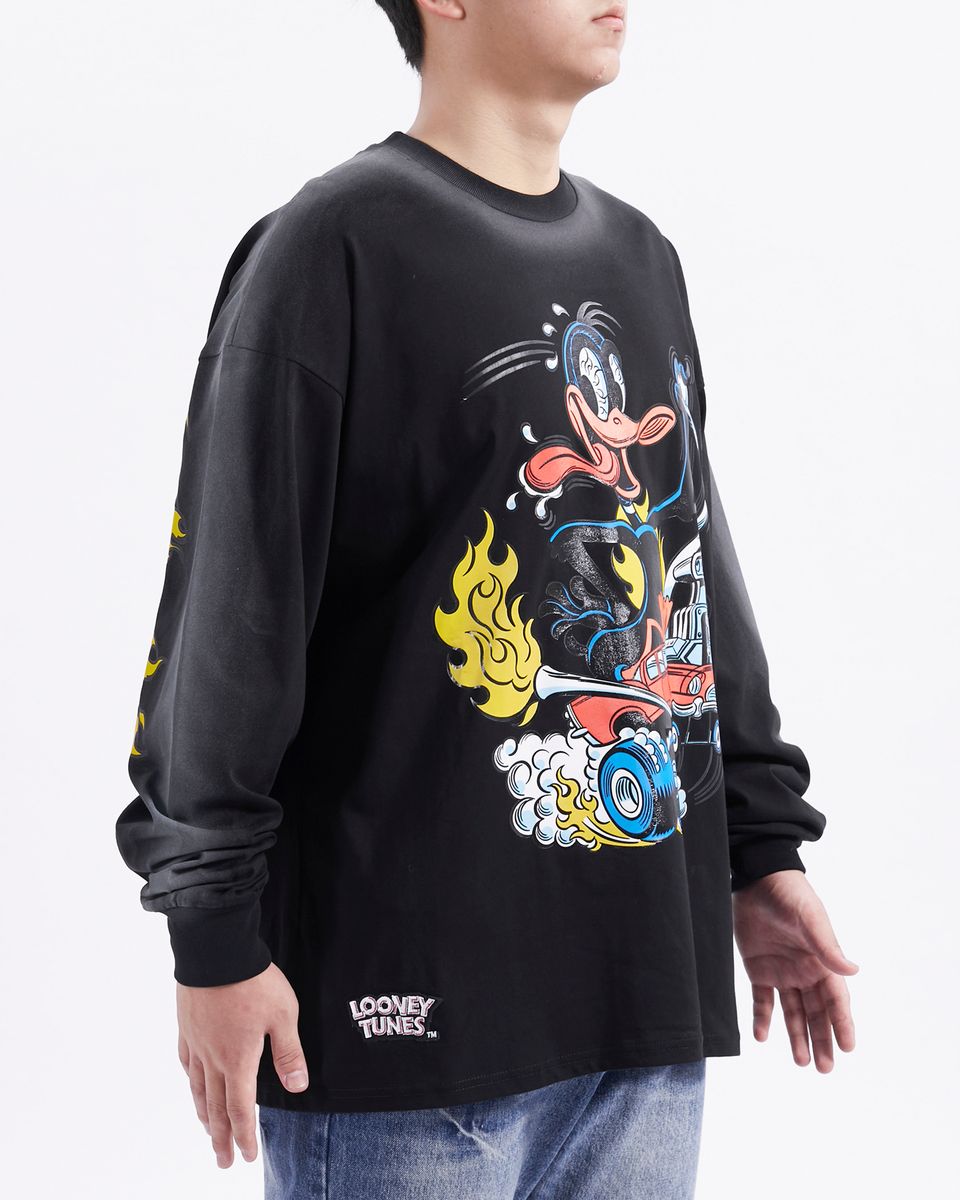 FreezeMax LOONEY TUNES- HOT ROD DAFFY-DROP SHOULDER LONG SLEEVE TEE