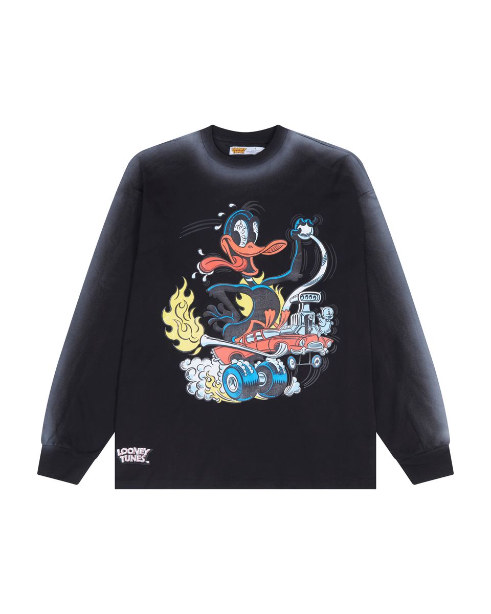 FreezeMax LOONEY TUNES- HOT ROD DAFFY-DROP SHOULDER LONG SLEEVE TEE