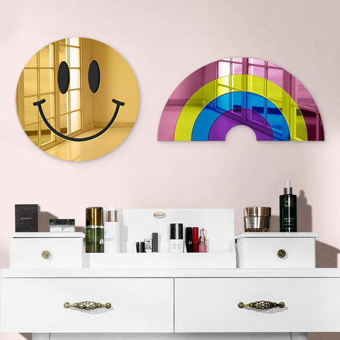 Happy Face | Acrylic Art | Mirrored Wall Decor