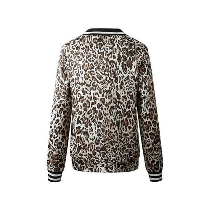 Printed Zip Up Long Sleeves Bomber Jacket