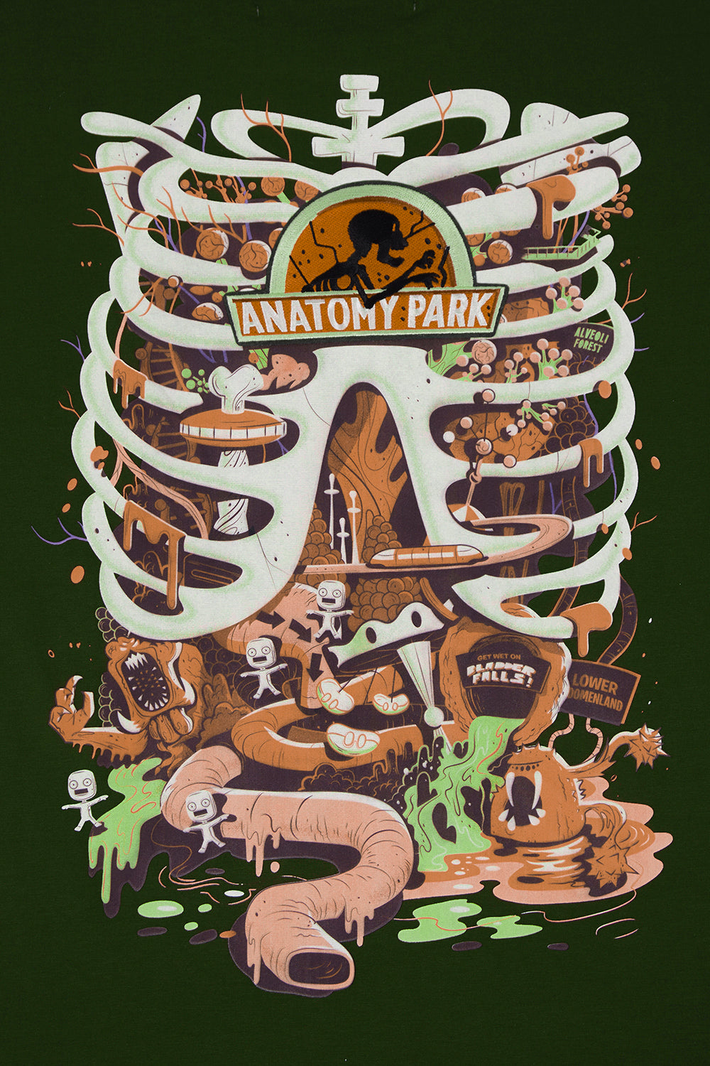 Rick And Morty Freeze Max Anatomy Park T-Shirt - Olive