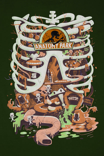 Rick And Morty Freeze Max Anatomy Park T-Shirt - Olive