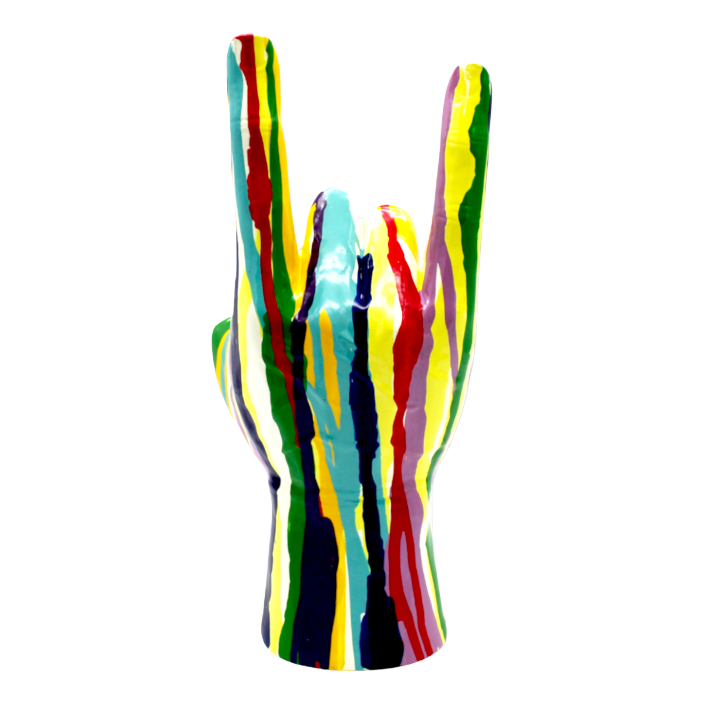 XXL Graffiti Rock On hand Tabletop Sculpture  - 11" tall