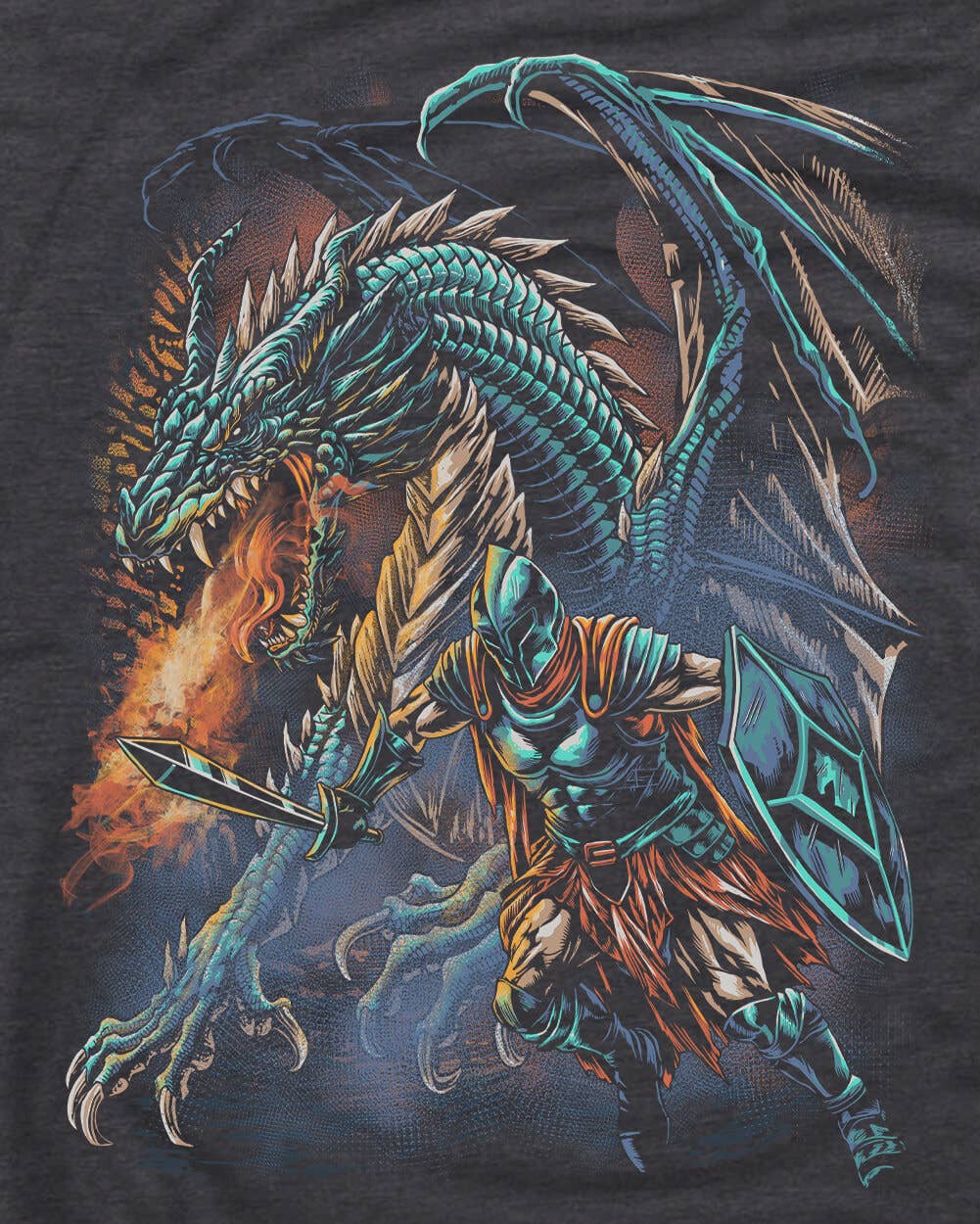 Men's Graphic Tee - Screenprinted T-Shirt (Inferno Blade)
