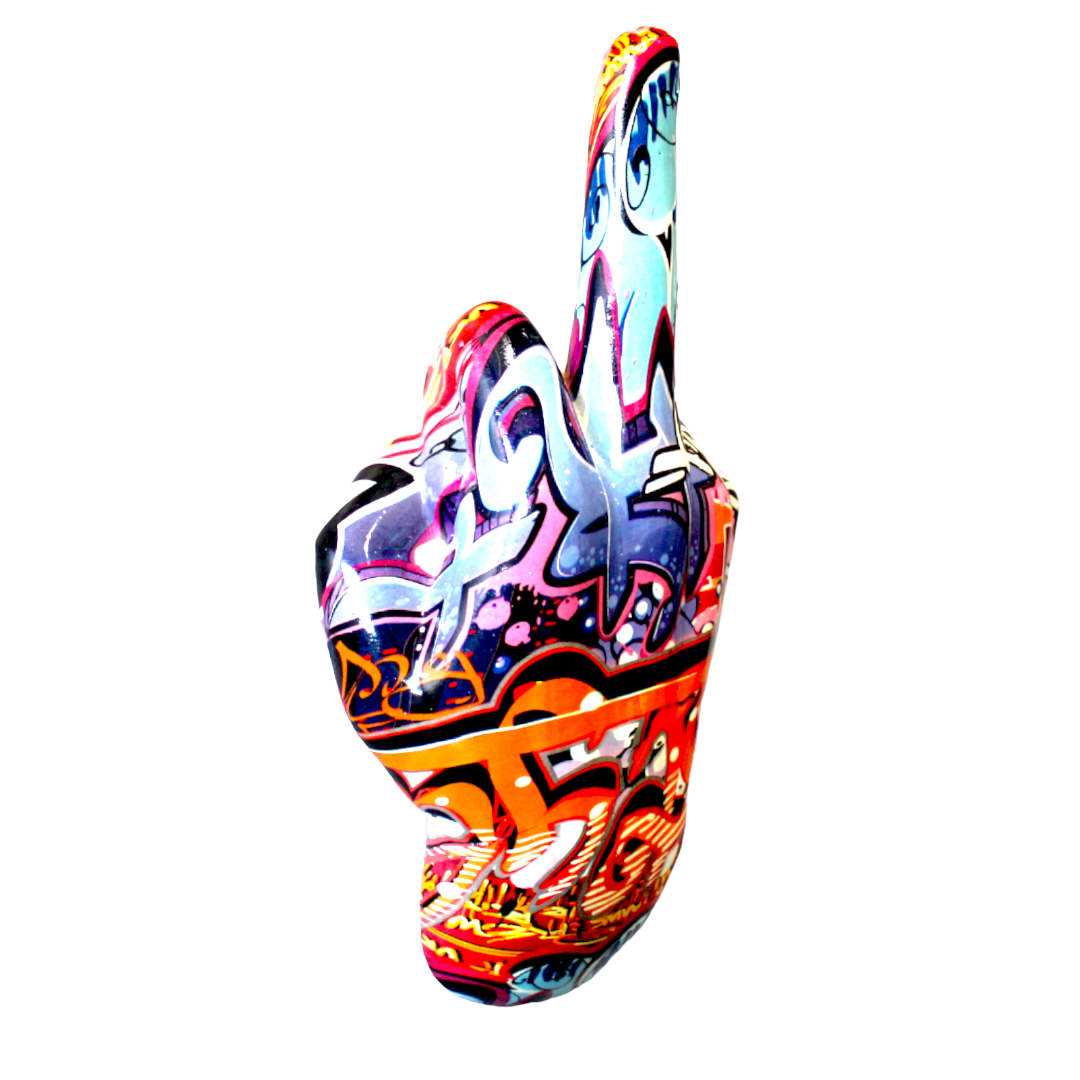 Middle Finger hand Art F-U Wall Mount - 9" tall