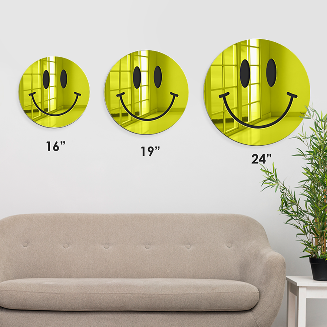 Happy Face | Acrylic Art | Mirrored Wall Decor