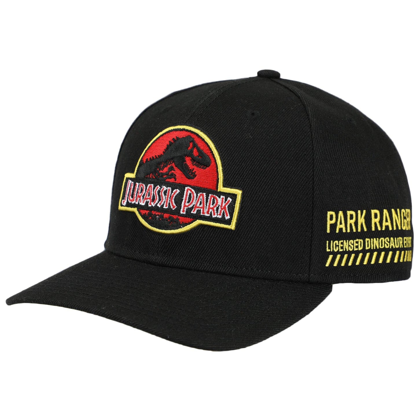 Jurassic Park Embroidered Snap Back Black Dad Hat for Men