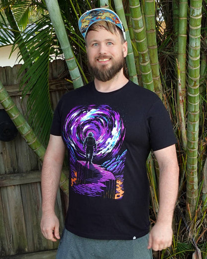 Men's Graphic Tee - Glow-in-the-Dark T-Shirt (Event Horizon)