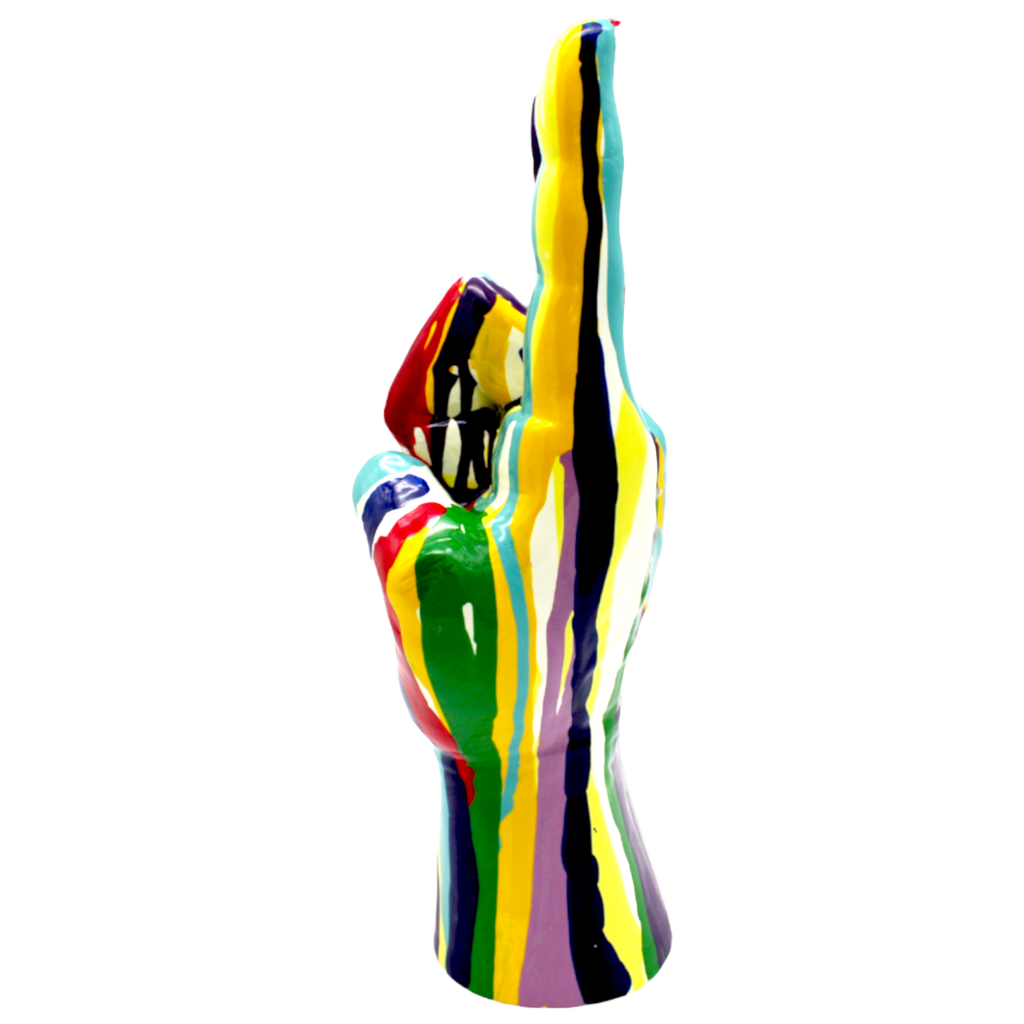 XXL Graffiti Rock On hand Tabletop Sculpture  - 11" tall