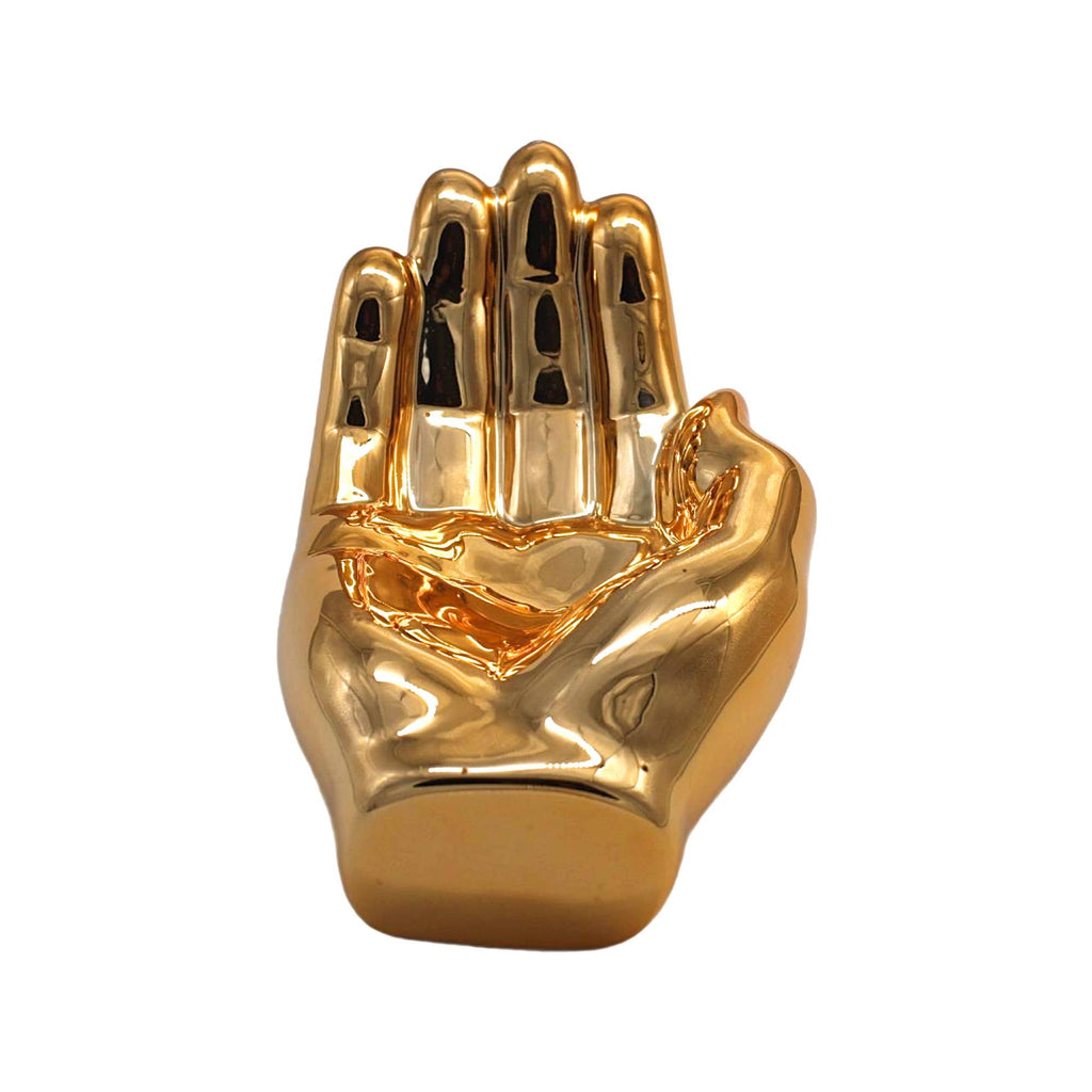 Dark Gold Hand Tray Decoration - 7.5" long