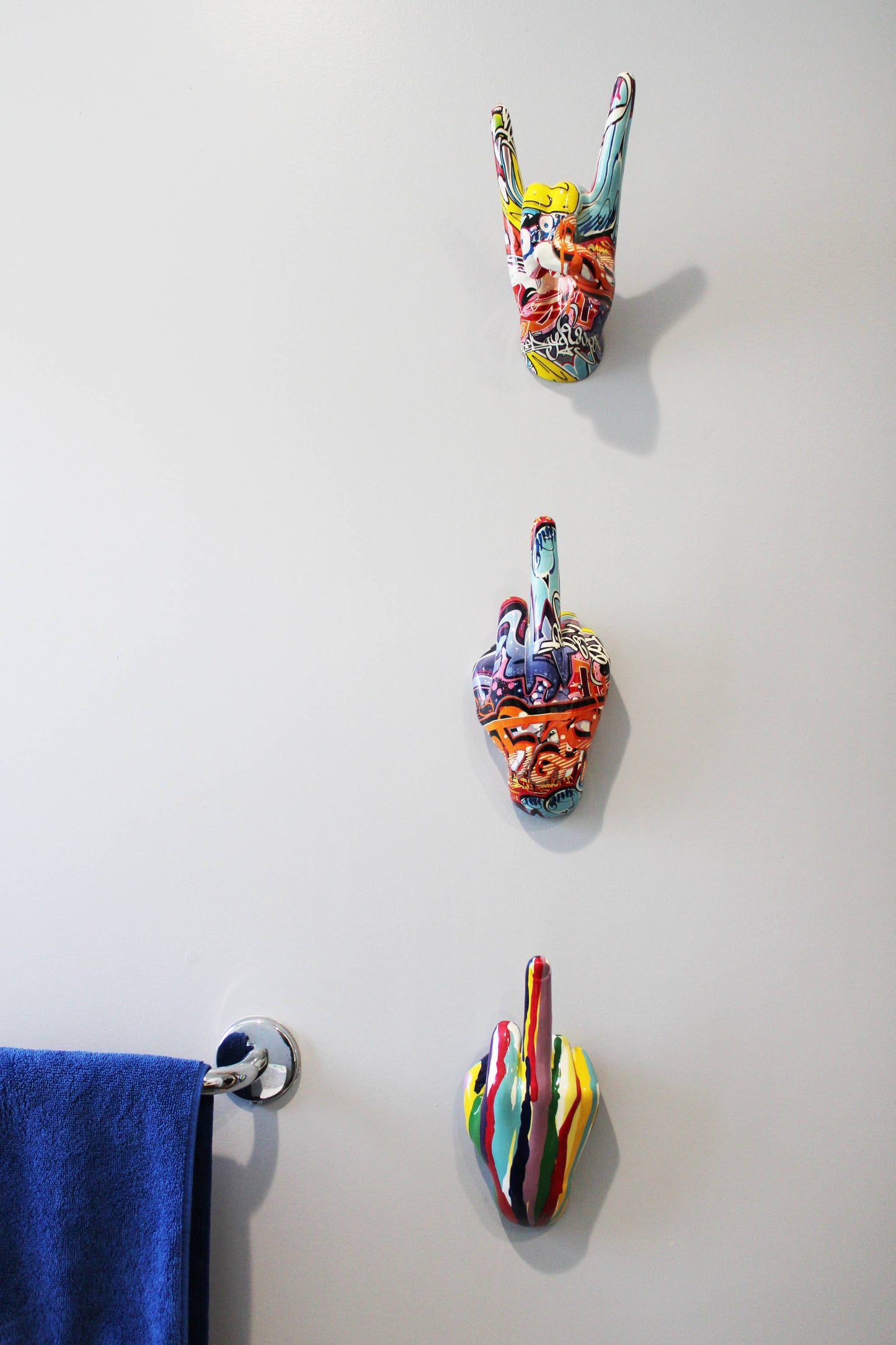 Middle Finger hand Art F-U Wall Mount - 9" tall