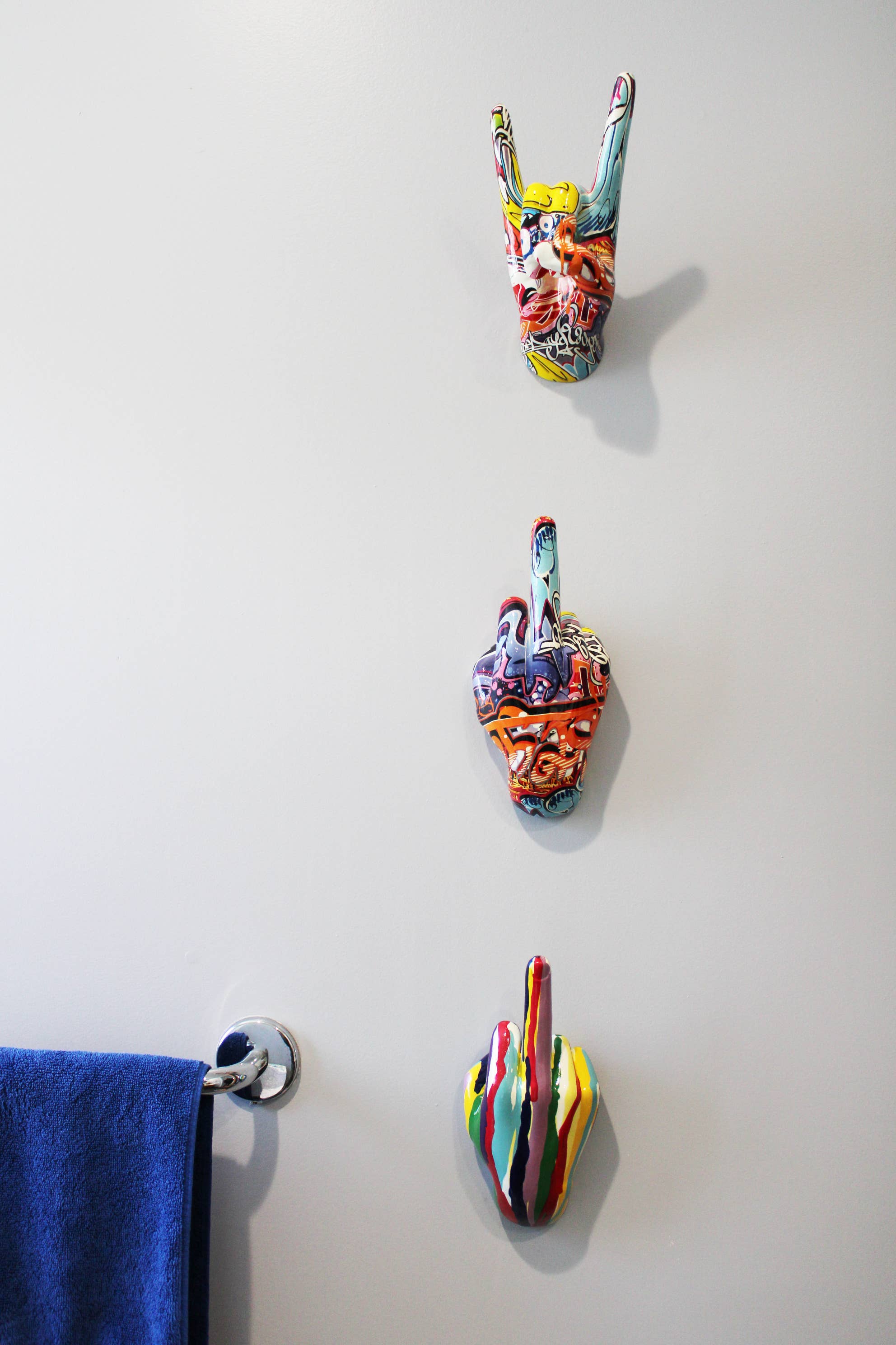 Middle Finger hand Art F-U Wall Mount - 9" tall