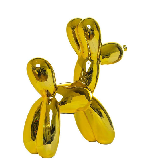 Bright Gold Ceramic Dog Piggy Bank - 12" tall