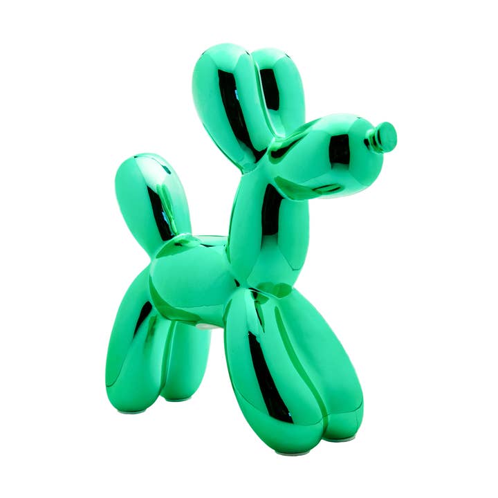 Teal Ceramic Dog Piggy Bank - 12" Tall
