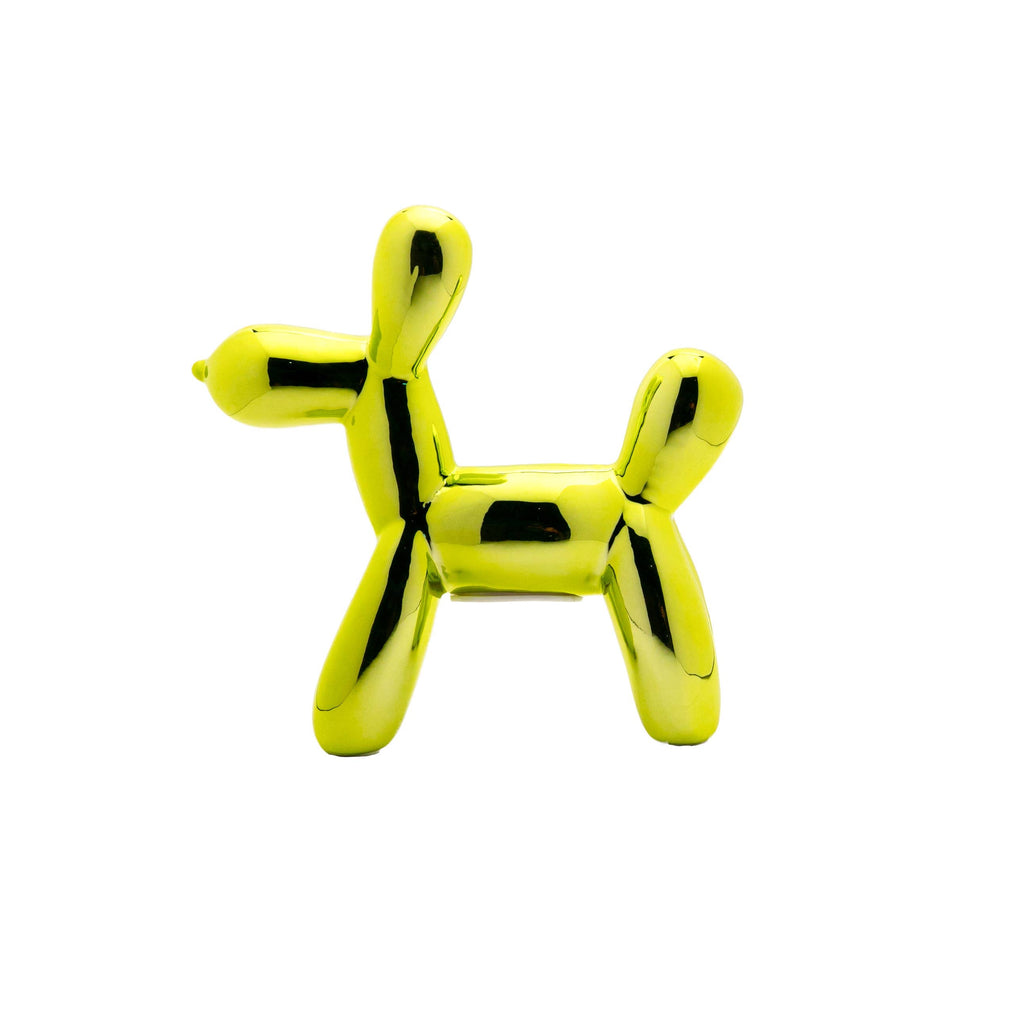 Lime Mini Ceramic Dog Piggy Bank - 7.5" tall