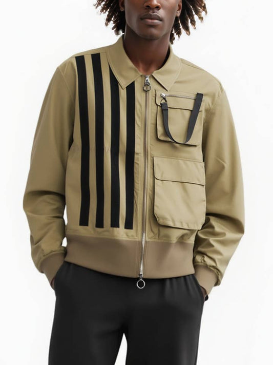 Konus Men's Bellow Flap Pockets Jacket in Khaki