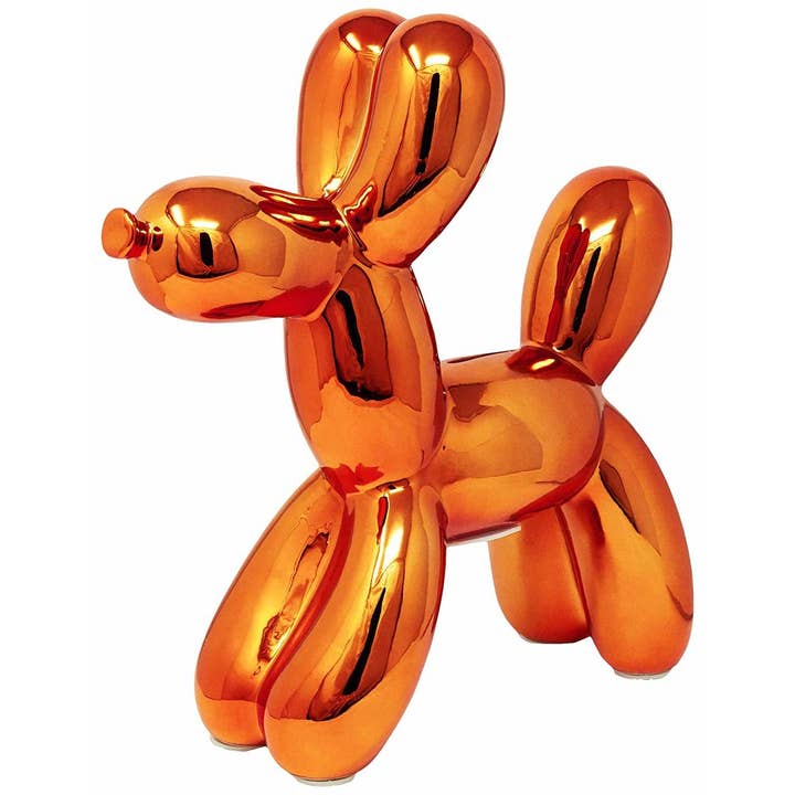 Copper Ceramic Dog Piggy Bank- 12" Tall
