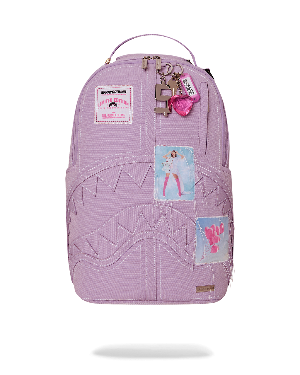 PURPLE DENIM PINK STITCH DLX-BACKPACK