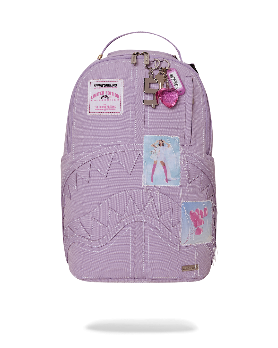 PURPLE DENIM PINK STITCH DLX-BACKPACK
