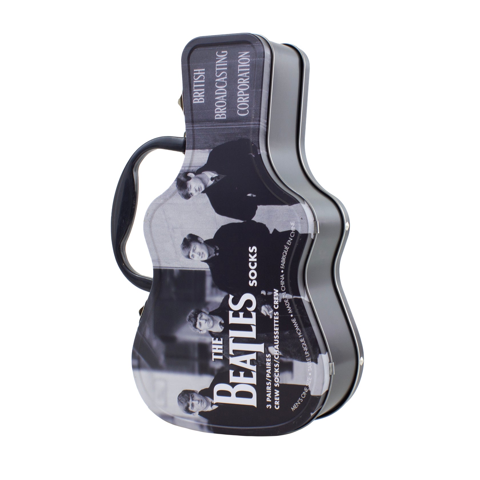 THE BEATLES GUITAR TIN SOCK BOX, 3 PAIRS
