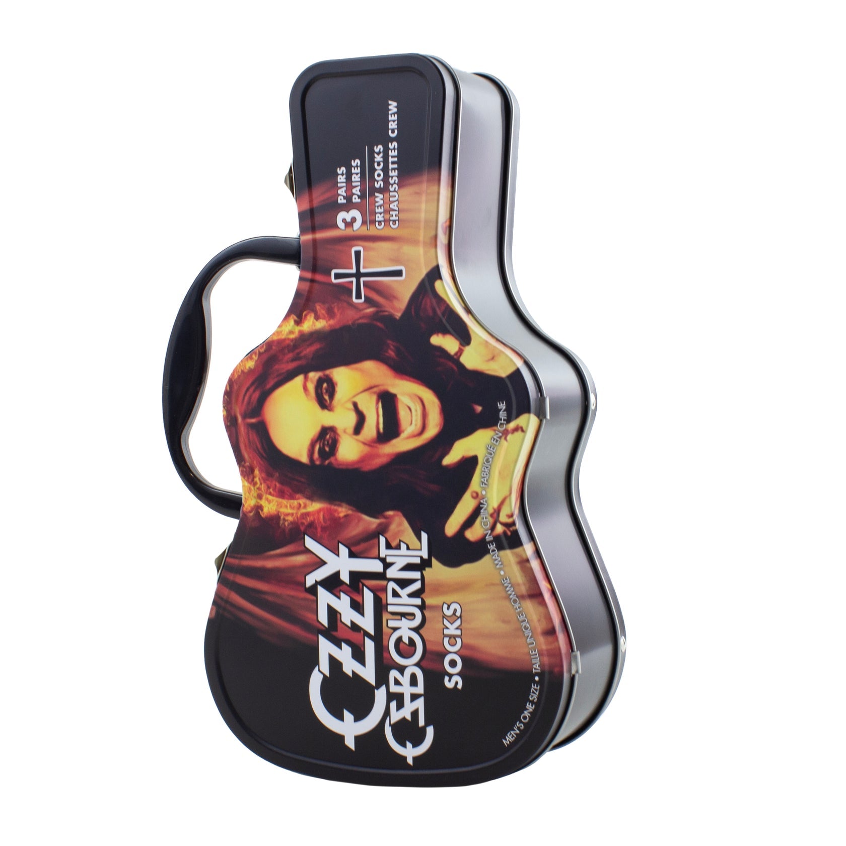 OZZY GUITAR TIN SOCK BOX, 3 PAIR