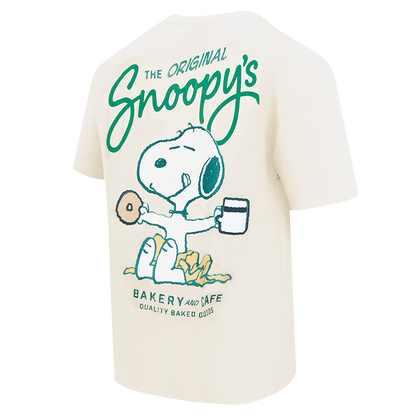 Peanuts Freeze Max Snoopy's Bakery and Cafe T-Shirt - Cream
