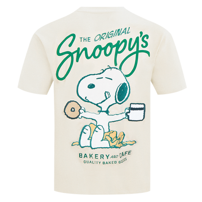Peanuts Freeze Max Snoopy's Bakery and Cafe T-Shirt - Cream