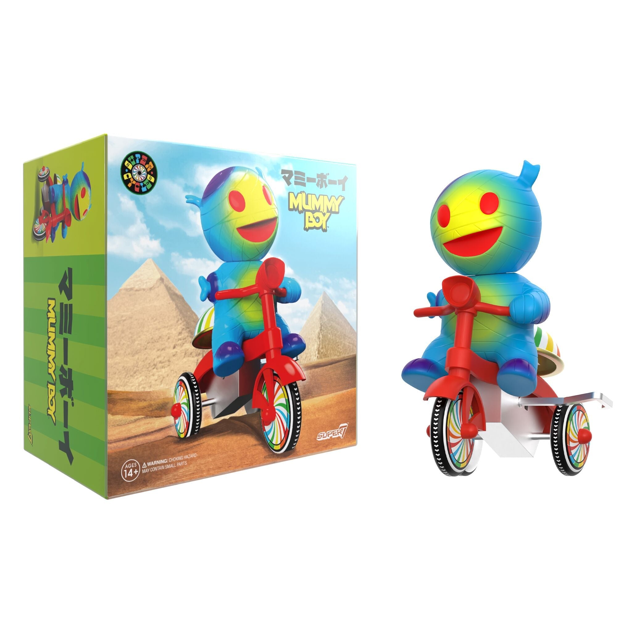 SUPER7 SUPER CYCLES - MUMMY BOY (BLUE W/ RED TRIKE)