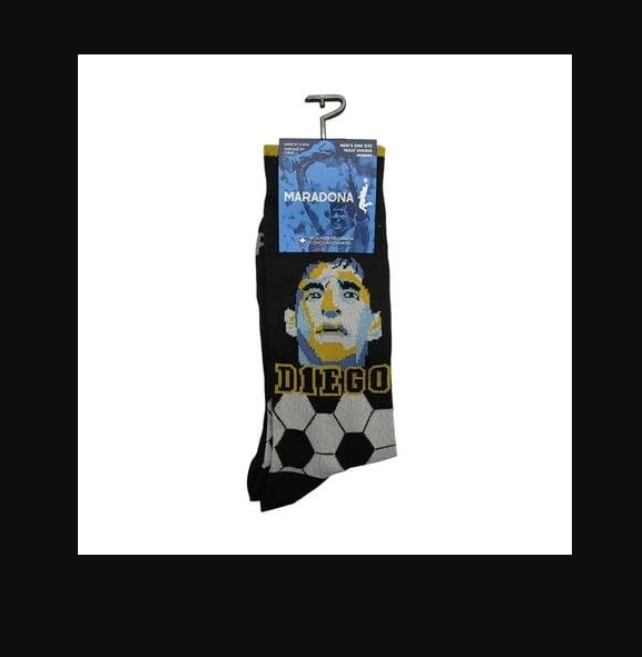 DIEGO MARADONA FACE/ SOCCER BALL CREW SOCK
