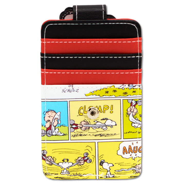 Character Wallet ID Card Holder - Peanuts Snoopy Sleeping Dog House Pose Black