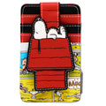 Character Wallet ID Card Holder - Peanuts Snoopy Sleeping Dog House Pose Black