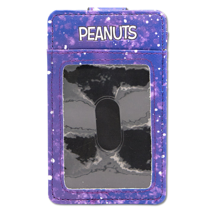 Character Wallet ID Card Holder - Peanuts Astronaut Snoopy Pose Blues