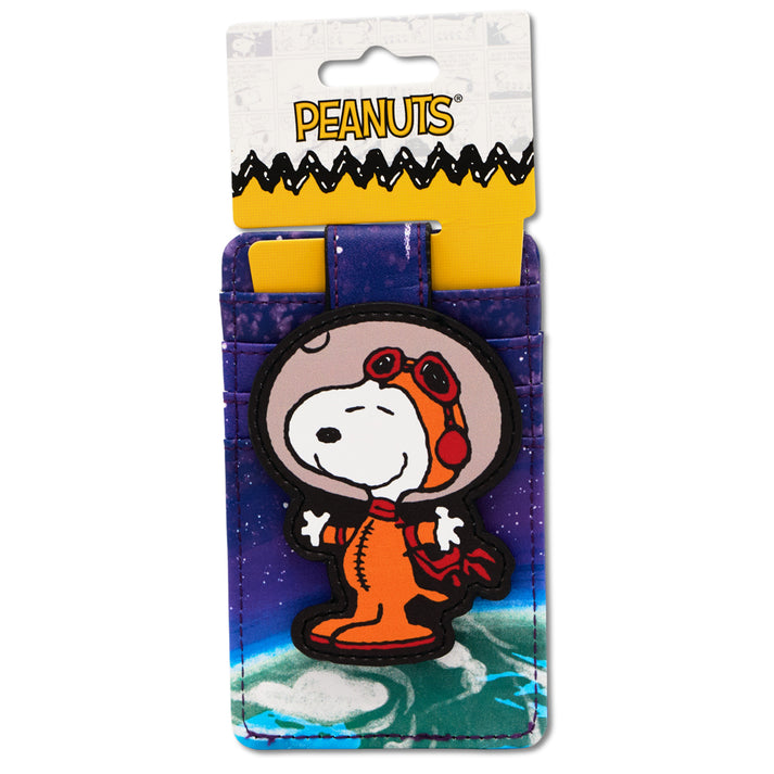 Character Wallet ID Card Holder - Peanuts Astronaut Snoopy Pose Blues