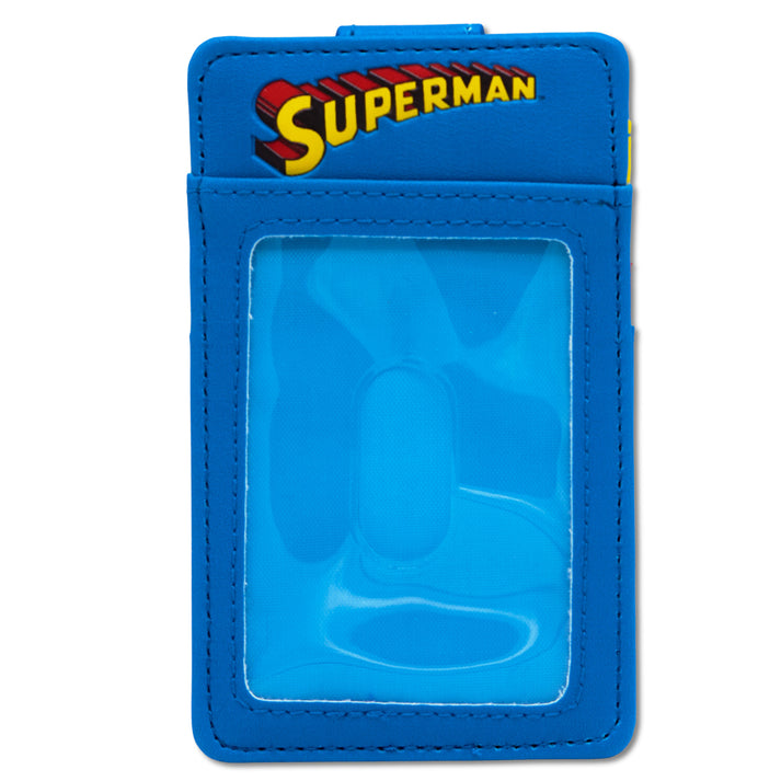 Character Wallet ID Card Holder - Superman Super Shield Logo Blue