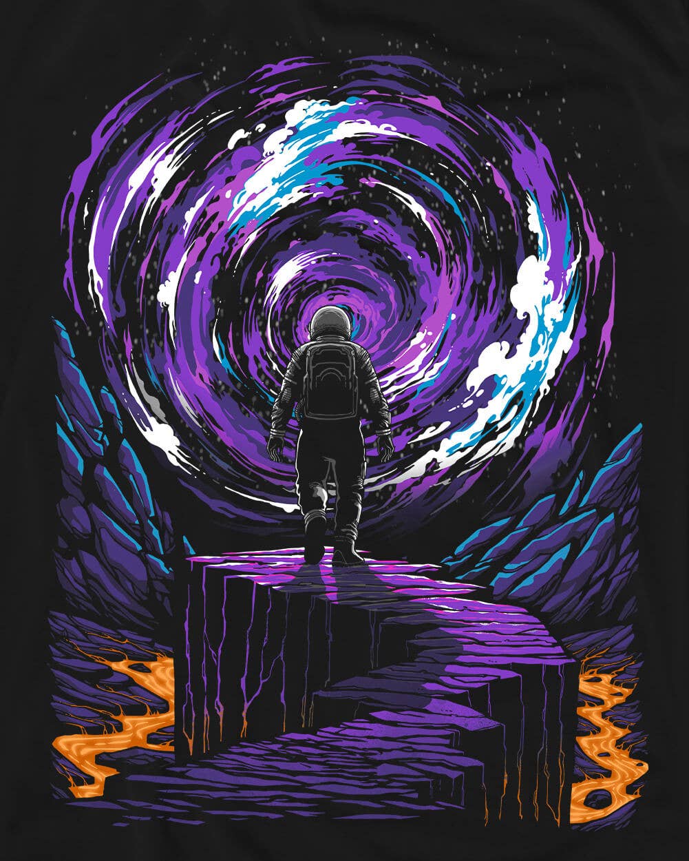 Men's Graphic Tee - Glow-in-the-Dark T-Shirt (Event Horizon)