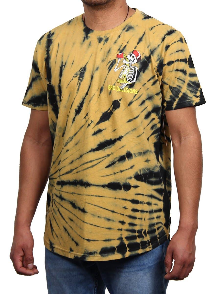 BAD DECISIONS TIE DYE MEN'S CREW TEE