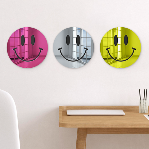 Happy Face | Acrylic Art | Mirrored Wall Decor