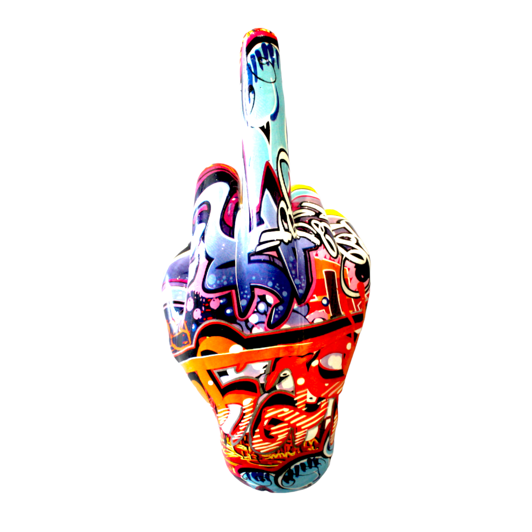 Middle Finger hand Art F-U Wall Mount - 9" tall
