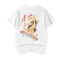YeT019 Neko Skateboarding Cat Tee