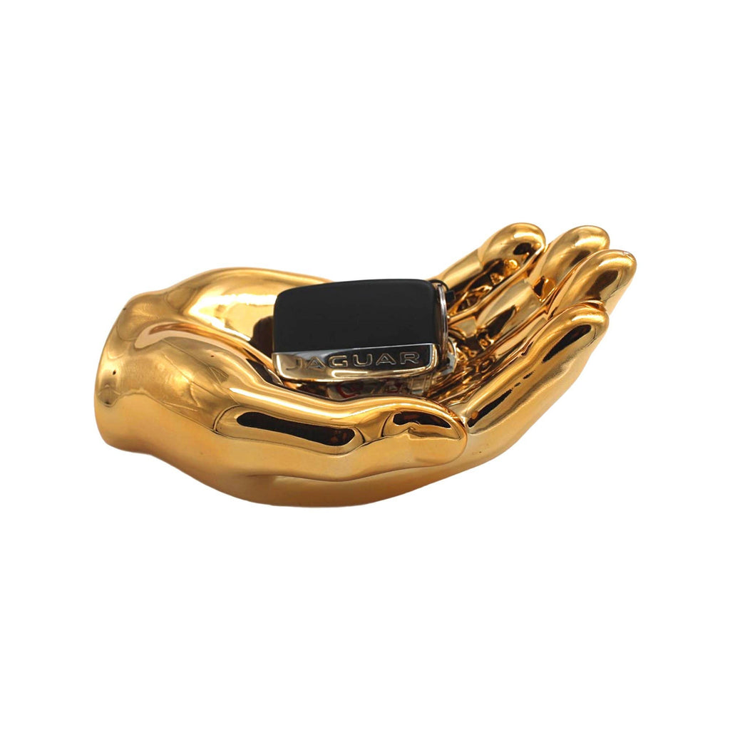 Dark Gold Hand Tray Decoration - 7.5" long