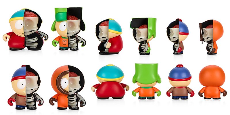 South Park Anatomy Boys 2 Vinyl Figure 4-Pack Glow-in-the-Dark Edition