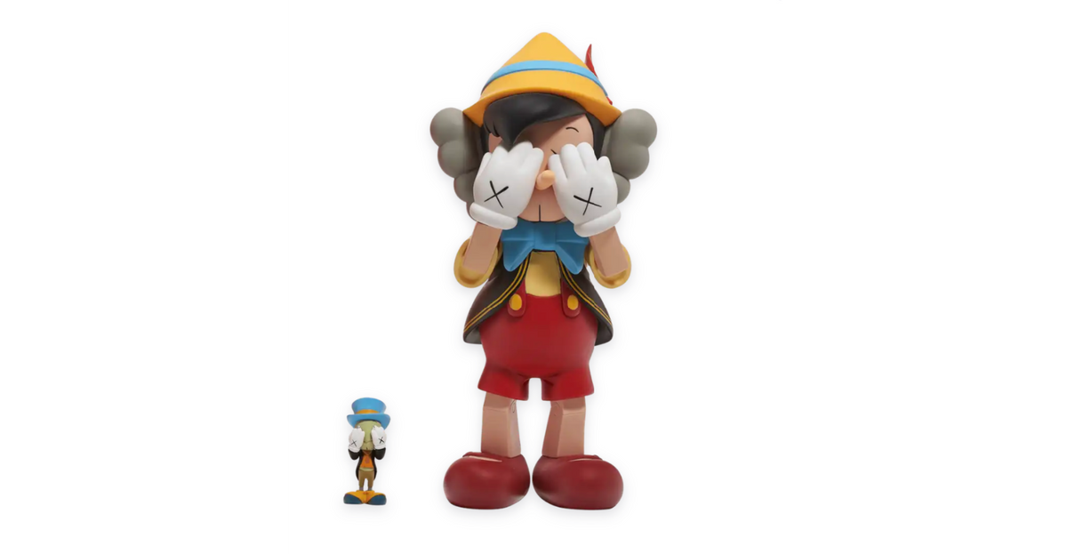 KAWS, Pinocchio & Jiminy Cricket  10 1/2ʺH- 26.6 CM