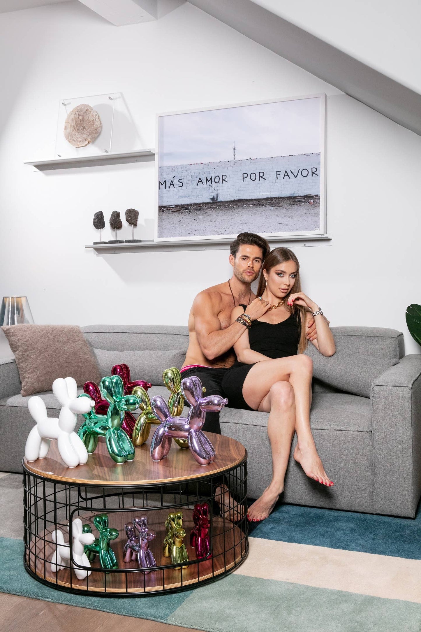 Lavender Ceramic Dog Piggy Bank - 12" tall